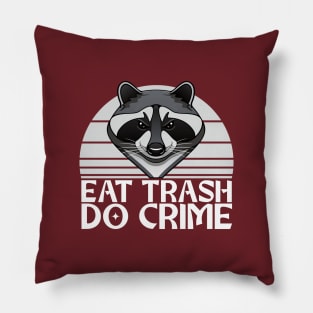 Eat Trash, Do Crime - Raccoon Design Pillow