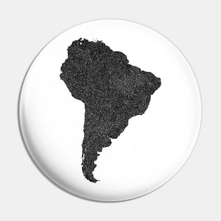 South America Map and Pattern Pin