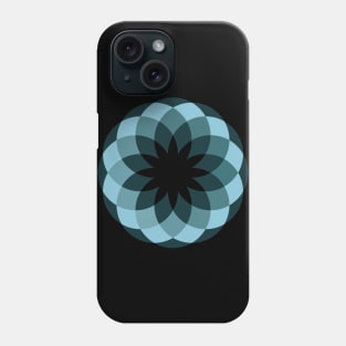 flowers inside blue circles Phone Case