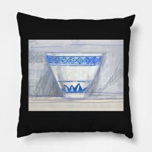 Blue and white cup Pillow