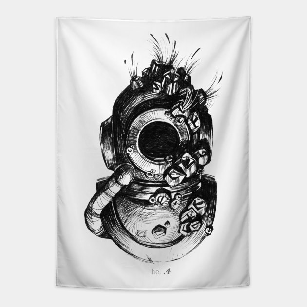 Helmets series 1 hel 4 Tapestry by Mikemanoart