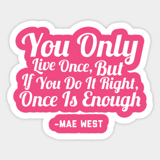 YOLO Mae West LIfe Motivation Quotes Vinyl Wall Art Stickers Home Room  Decals