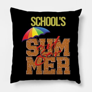 cute retro last day of school school's out for summer teacher Pillow