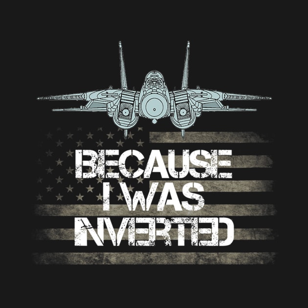 Because I Was Inverted Shirt Navy F-14 Fighter Jet by danieldamssm