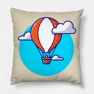 Hot Air Balloon Cartoon Vector Icon Illustration Pillow