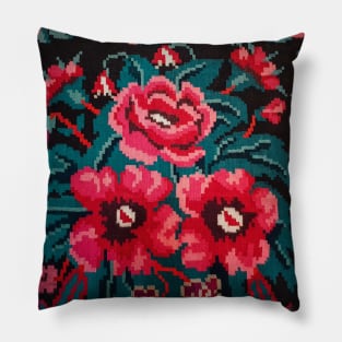 Moldavian traditional floral style ornament Pillow