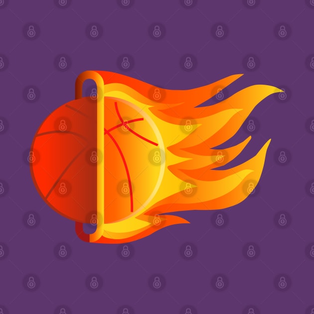 basketball that burns and passes through the hoop by duxpavlic