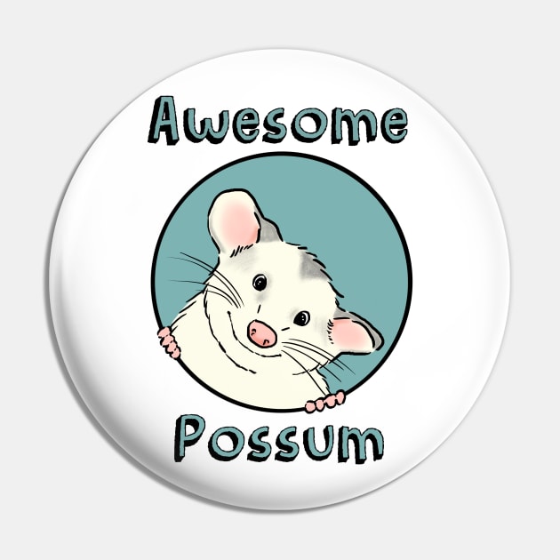 Awesome Possum, Cute Opossum, Cartoon Possum Pin by sockdogs