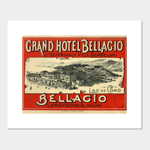 Vintage Travel Art Grand Hotel Bellagio Posters And Art Prints Teepublic Uk
