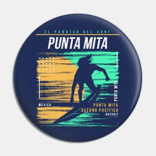 Retro Surfing Punta Mita, Mexico // Vintage Surfer Beach // Surfer's Paradise Pin