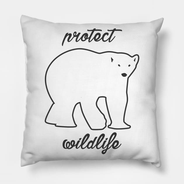 protect wildlife - polar bear Pillow by Protect friends