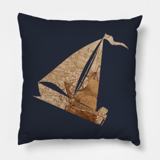 Cartography boat sticker Pillow