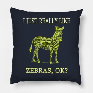 I Just Really Like Zebras, OK? Savanna Africa Nature Fan Pillow