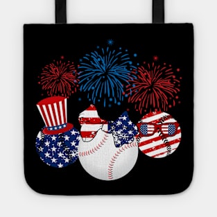 Baseball American Flag Fireworks Tote