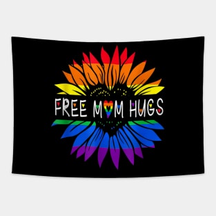 Free Mom Hugs Gay Pride LGBT Rainbow Flower Cool Gifts Tapestry