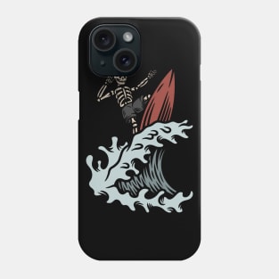 Surfer skeleton Phone Case