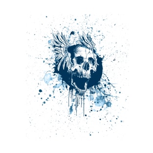 Skull on paint splatter T-Shirt