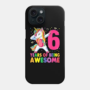 Years Old Unicorn Dabbing 6th Birthday Girl Unicorn Party Phone Case