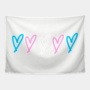 trans flag hearts Tapestry