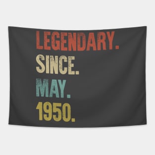 Retro Vintage 70th Birthday Legendary Since May 1950 Tapestry