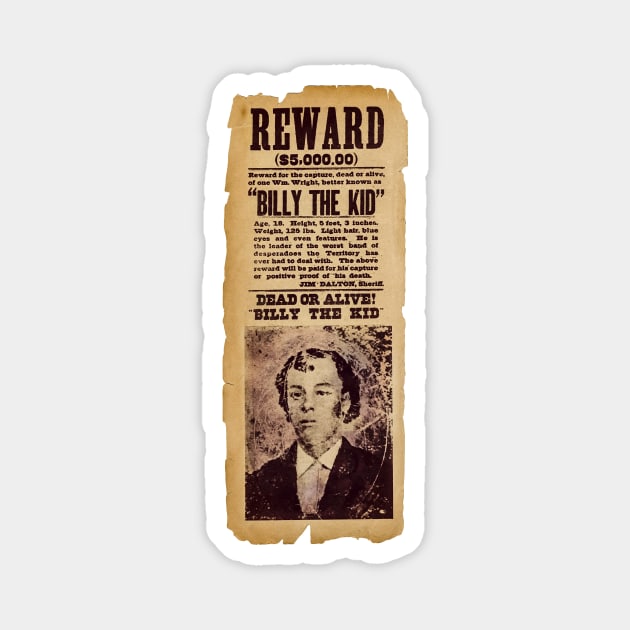 Billy the Kid Wanted Poster Magnet by GrampaTony