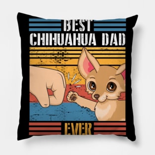 Chihuahua Dog And Daddy Hand To Hand Best Chihuahua Dad Ever Dog Father Parent July 4th Day Pillow