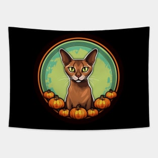 Abyssinian Cat Halloween, Cat Lover Tapestry