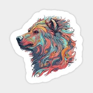 Bear Head Illustration Magnet
