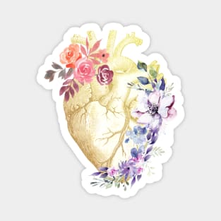 Floral Heart Anatomy Magnet