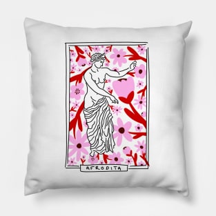 Afrodita Greek Goddess floral Pillow