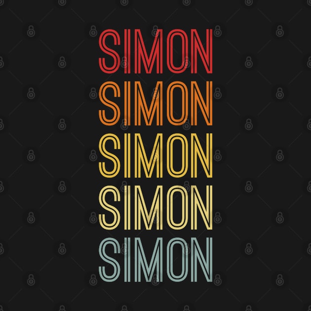 Simon Name Vintage Retro Pattern by CoolDesignsDz