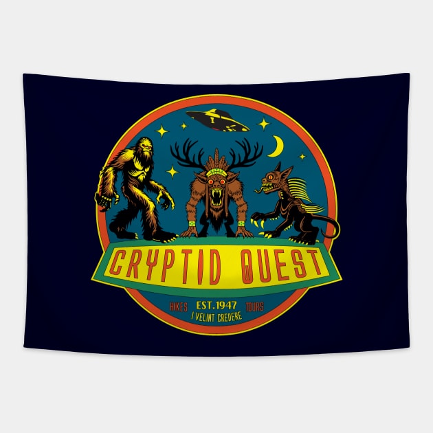 Cryptid Quest Tapestry by PeregrinusCreative