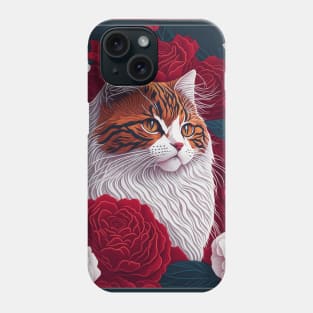 Ragamuffin cat. Style vector (red version ragamuffin cat) Phone Case