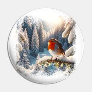 Christmas Robin Pin