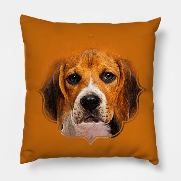 Beagle dog Pillow by Nartissima