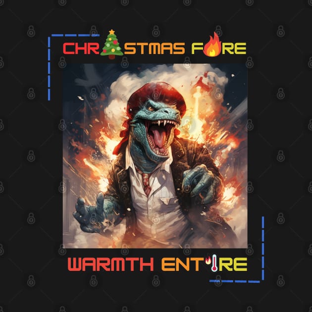 Godzilla Christmas fire warmth entire by MilkyBerry