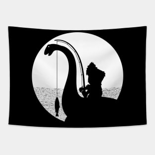 Bigfoot Fishing Loch Ness Monster Tapestry