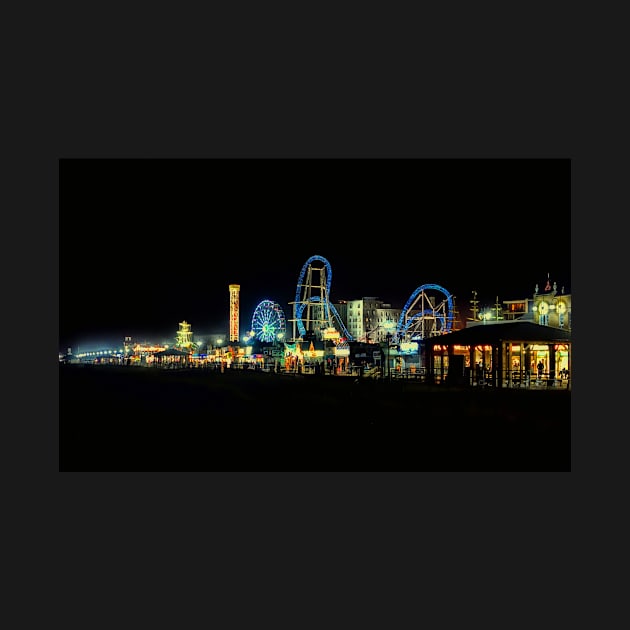 Ocean City Nj Skyline At Night by JimDeFazioPhotography