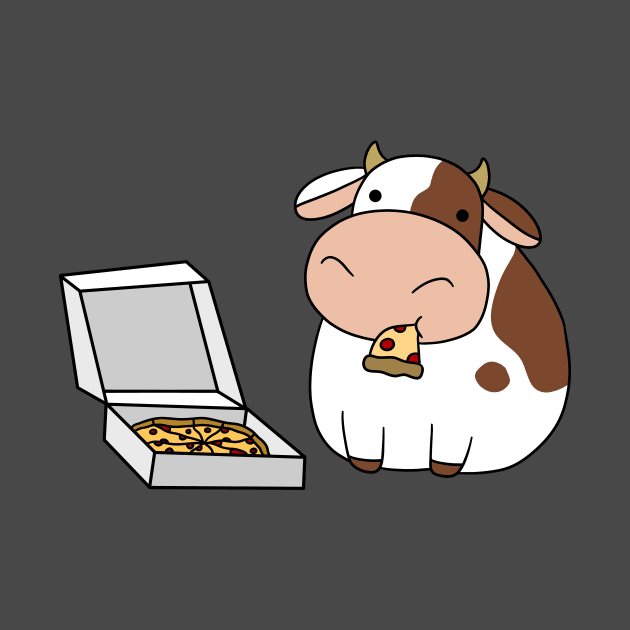 Cow with a Box of Pizza by saradaboru