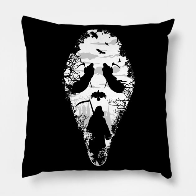 Scary Jeepers creepers face - Halloween style Pillow by Eskitus Fashion