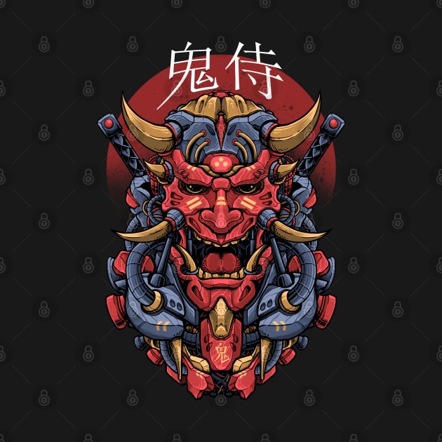 oni mecha samurai by sober artwerk