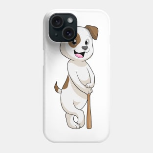 Dog at Baseball with Baseball bat Phone Case