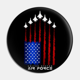 Air Force US Veterans 4th of July T shirt American Flag Pin