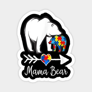 Mama Bear Puzzle Pieces Autism Awareness Costume Magnet