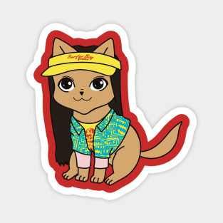 Argyle cute cat cartoon stranger things Magnet