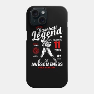 11th Birthday Gift Baseball Legend 70 Years Phone Case