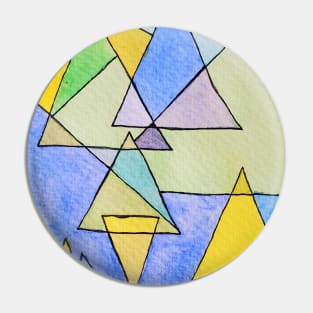 Stained Glass Triangles Pin