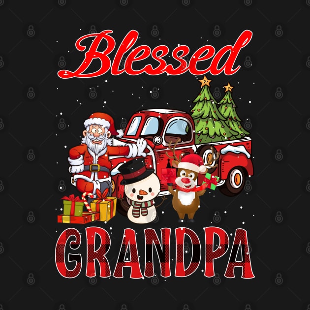 Blessed Grandpa Red Plaid Christmas by intelus