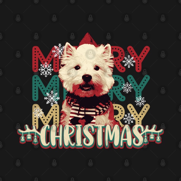 Cute Westie Merry Christmas by mia_me