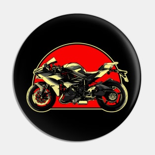 2015 Kawasaki Ninja H2 Retro Red Circle Motorcycle Pin